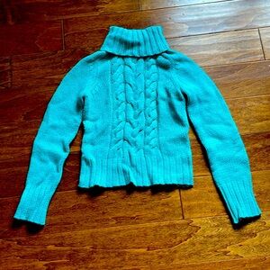Express Wool Cashmere Blend Teal Turtleneck Sweater